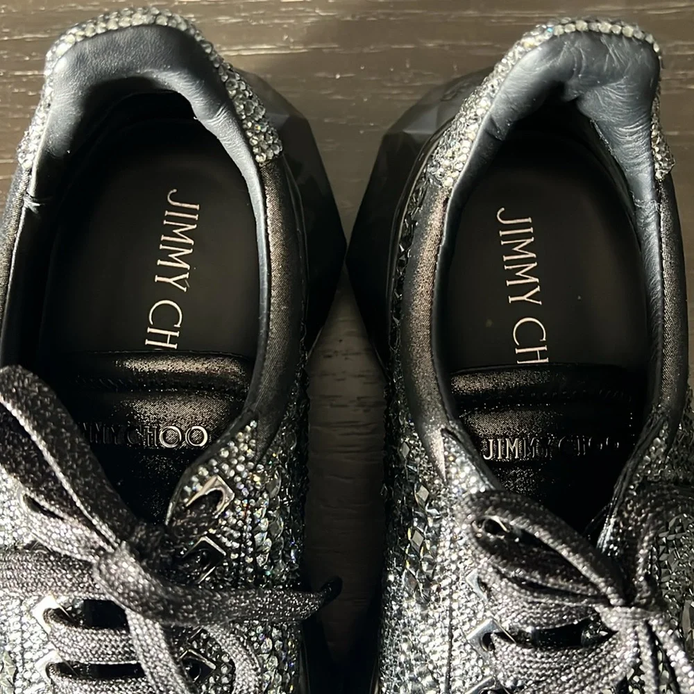 Authentic Jimmy Choo Diamond Crystal Embellished Sneakers - Picture 10 of 12